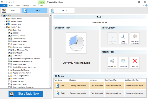 R-Wipe & Clean: Task Panel