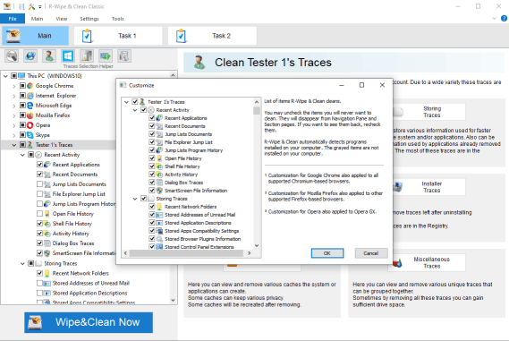 R-Wipe & Clean: Customisatie