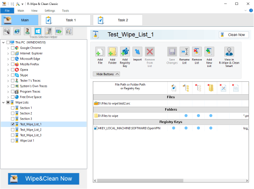 R-Wipe & Clean: Czyszczenie List