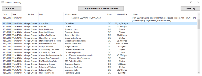 R-Wipe & Clean: Log