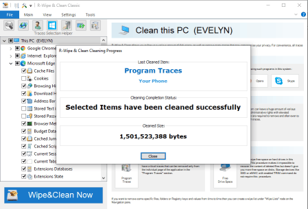 The results of disk cleanup